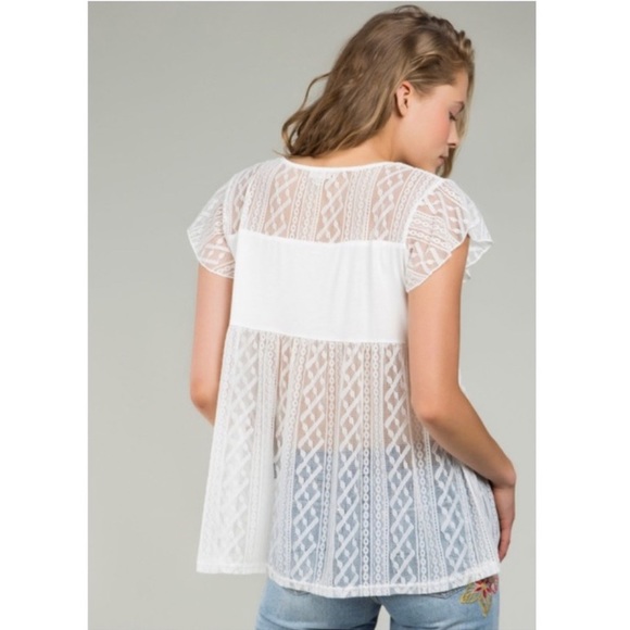 *SALE* POL White Lace Summer Top - Picture 5 of 9